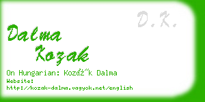dalma kozak business card
